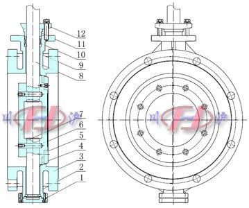 電動法蘭蝶閥 (結(jié)構(gòu)圖) 