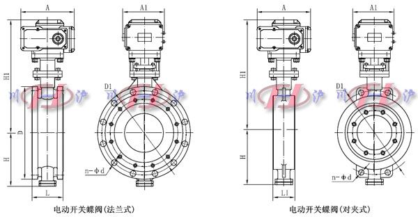 電動開關蝶閥外形尺寸