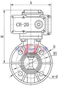電動(dòng)塑料蝶閥 (結(jié)構(gòu)圖)