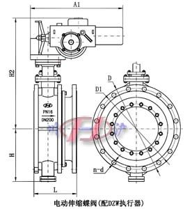 電動(dòng)伸縮蝶閥(配DZW執(zhí)行器)