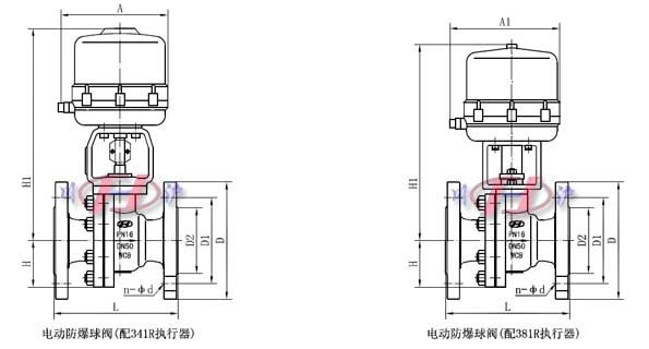 電動(dòng)防爆球閥外形尺寸