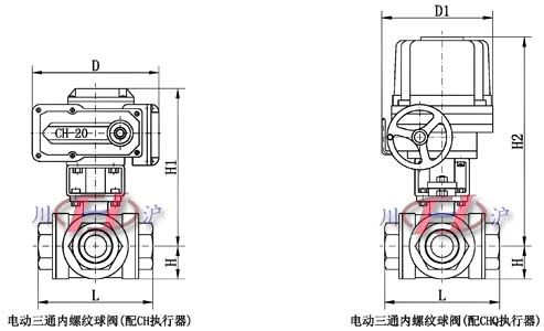 電動三通內(nèi)螺紋球閥