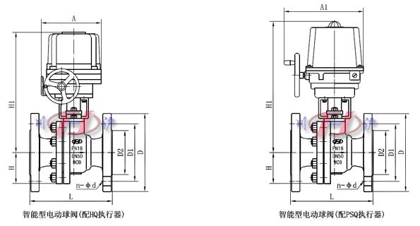 智能型電動(dòng)球閥外形尺寸