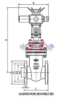 電動暗桿閘閥(配DZW執(zhí)行器)