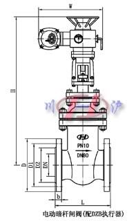 電動暗桿閘閥(配DZB執(zhí)行器)