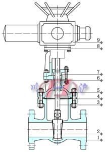 電動法蘭閘閥 (內(nèi)部結(jié)構(gòu)圖)