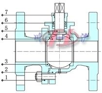 氣動(dòng)切斷球閥內(nèi)部結(jié)構(gòu)圖