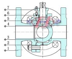 氣動三通球閥內(nèi)部結(jié)構(gòu)圖