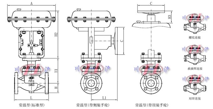 精小型氣動(dòng)調(diào)節(jié)閥外形尺寸圖